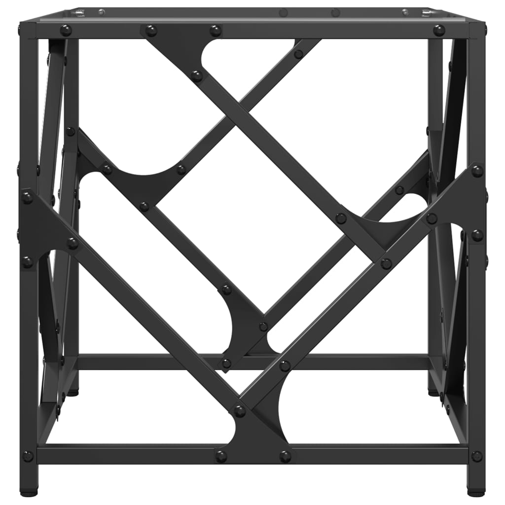 vidaXL Coffee Table with Transparent Glass Top 40x40x41 cm Steel 5
