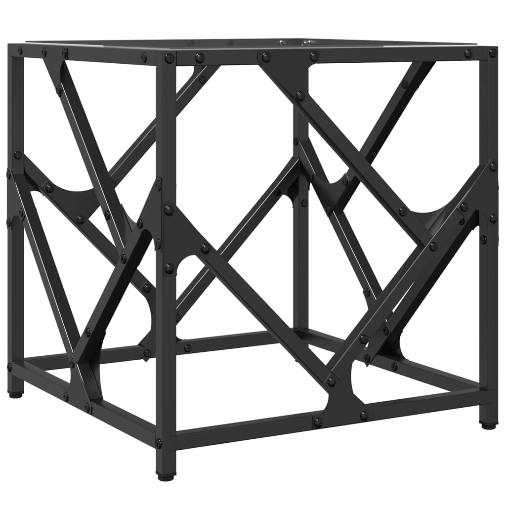 vidaXL Coffee Table with Transparent Glass Top 40x40x41 cm Steel 6