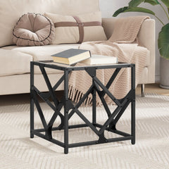 vidaXL Coffee Table with Transparent Glass Top 40x40x41 cm Steel 1
