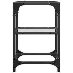 vidaXL Coffee Tables with Transparent Glass Top 2 pcs 30x30x45 cm Steel 4