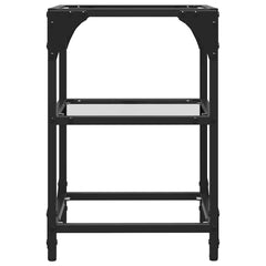 vidaXL Coffee Tables with Transparent Glass Top 2 pcs 30x30x45 cm Steel 5