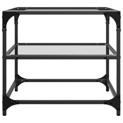 vidaXL Coffee Tables with Transparent Glass Top 2 pcs 50x50x45 cm Steel 5