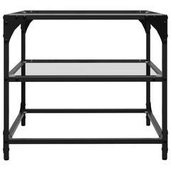 vidaXL Coffee Tables with Transparent Glass Top 2 pcs 50x50x45 cm Steel 6