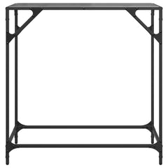 vidaXL Console Table with Black Glass Top 80x35x81 cm Steel 4