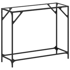 vidaXL Console Table with Transparent Glass Top 98x35x81 cm Steel 2
