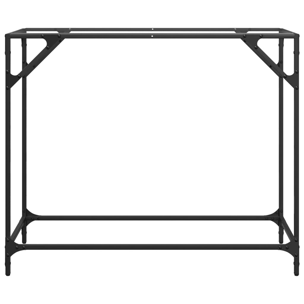 vidaXL Console Table with Transparent Glass Top 98x35x81 cm Steel 4