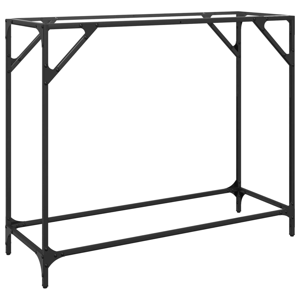 vidaXL Console Table with Transparent Glass Top 98x35x81 cm Steel 6