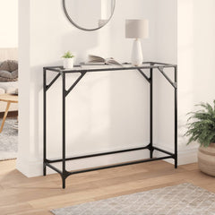 vidaXL Console Table with Transparent Glass Top 98x35x81 cm Steel 1
