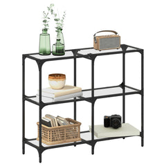 vidaXL Console Table with Transparent Glass Top 98x30x81 cm Steel 3