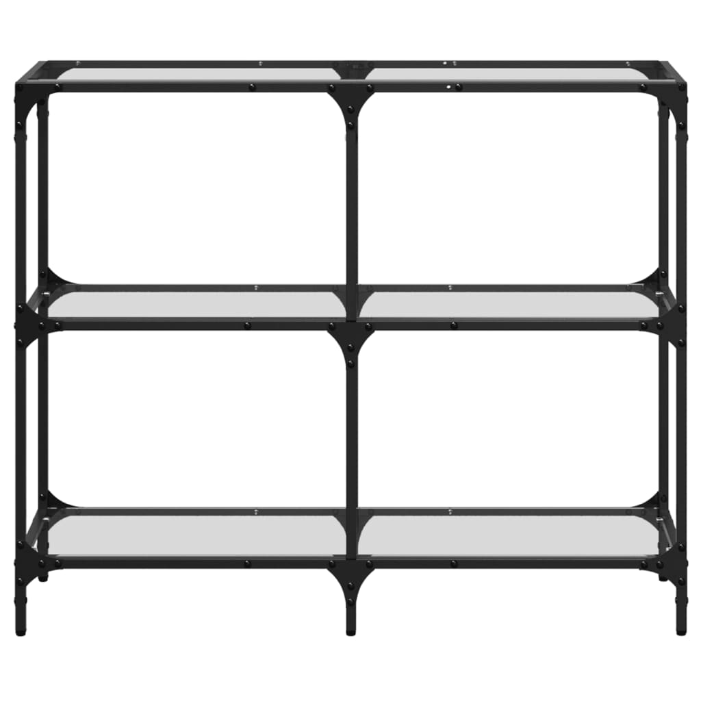 vidaXL Console Table with Transparent Glass Top 98x30x81 cm Steel 4