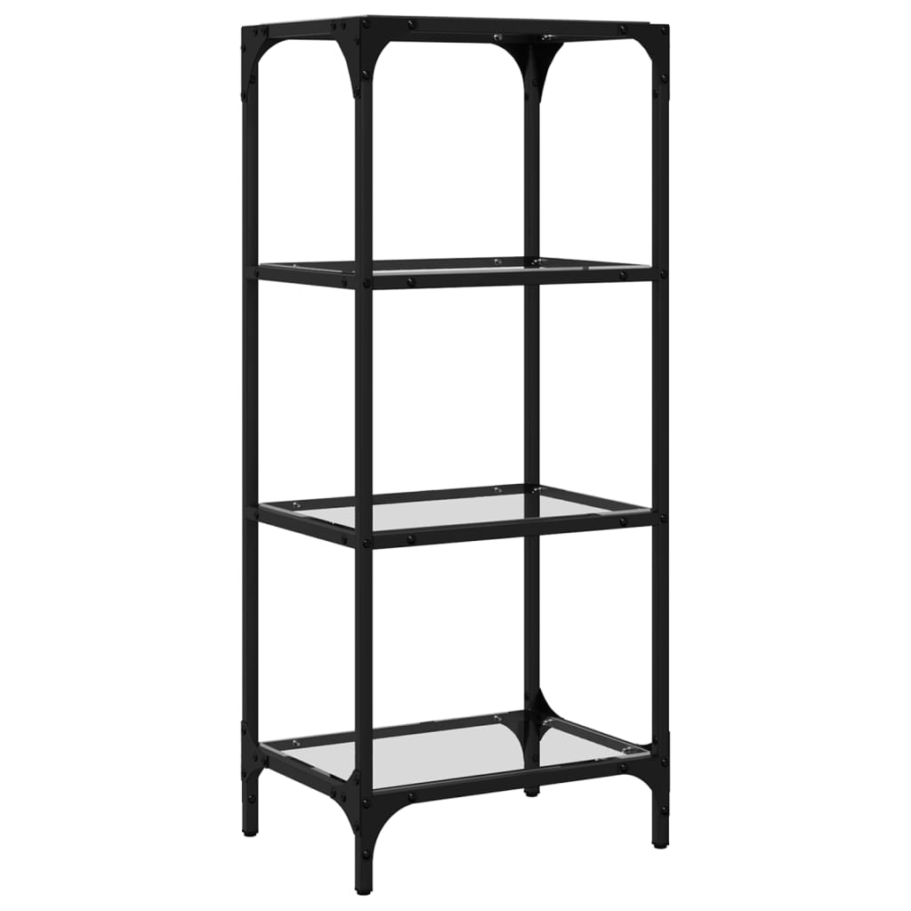 vidaXL Storage Rack with Transparent Glass Top 40x30x95 cm Steel 4
