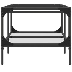 vidaXL Coffee Table with Transparent Glass Top 98.5x50x45 cm Steel 5