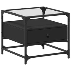 Coffee Table with Glass Top Steel