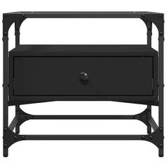 vidaXL Coffee Table with Glass Top Black 50x50x45 cm Steel 4