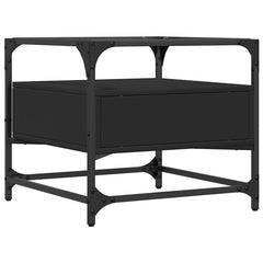 vidaXL Coffee Table with Glass Top Black 50x50x45 cm Steel 6