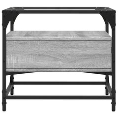 vidaXL Coffee Table with Glass Top Grey Sonoma 50x50x45 cm Steel 5