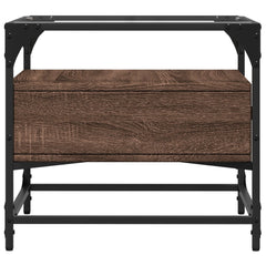 vidaXL Coffee Table with Glass Top Brown Oak 50x50x45 cm Steel 5
