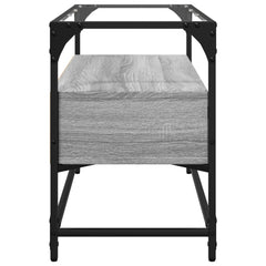 vidaXL TV Cabinet with Glass Top Grey Sonoma 80x35x51 cm Engineered Wood 5