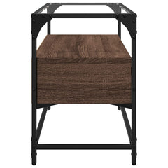 vidaXL TV Cabinet with Glass Top Brown Oak 80x35x51 cm Engineered Wood 5