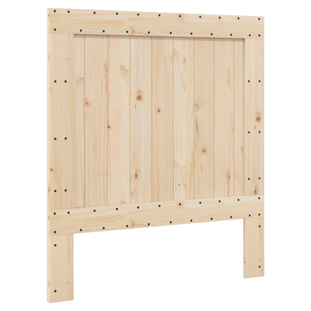 Bed Frame without Mattress Solid Wood Pine Grey 90 x 200 cm with plain headboard