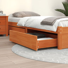 Bed Drawers 4 pcs Solid Wood Pine Wax brown 90 x 57 x 18 cm