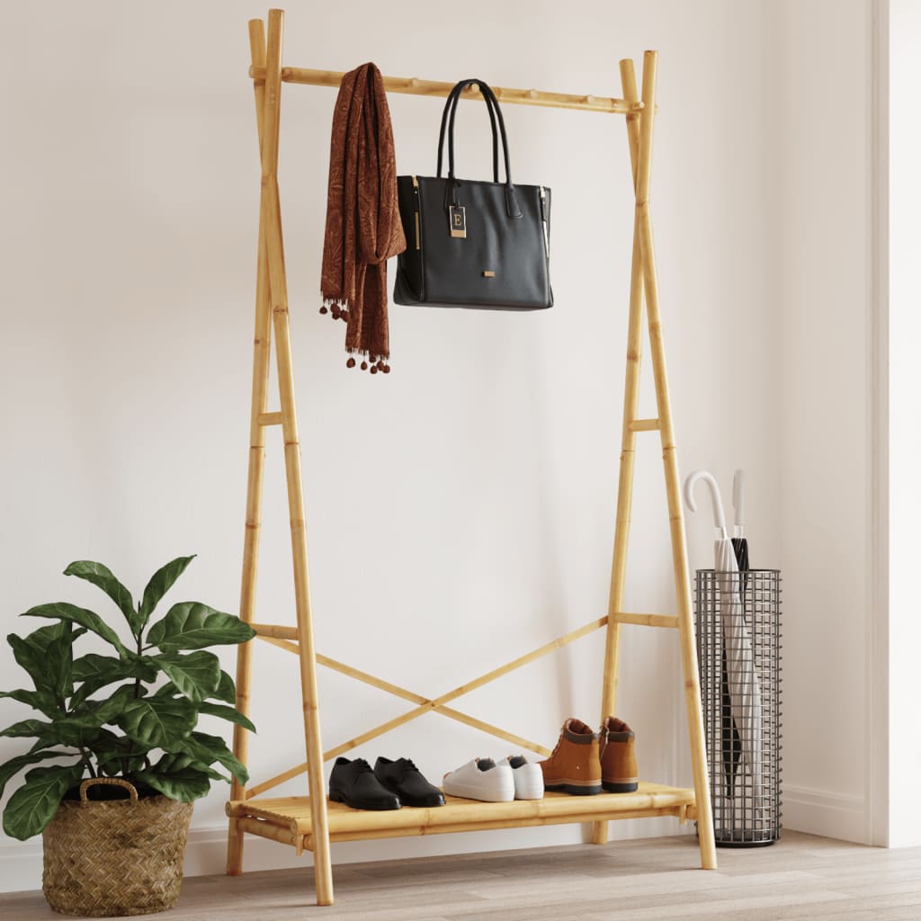 vidaXL Clothes Rack with Shelf 102x50x190 cm Bamboo 1