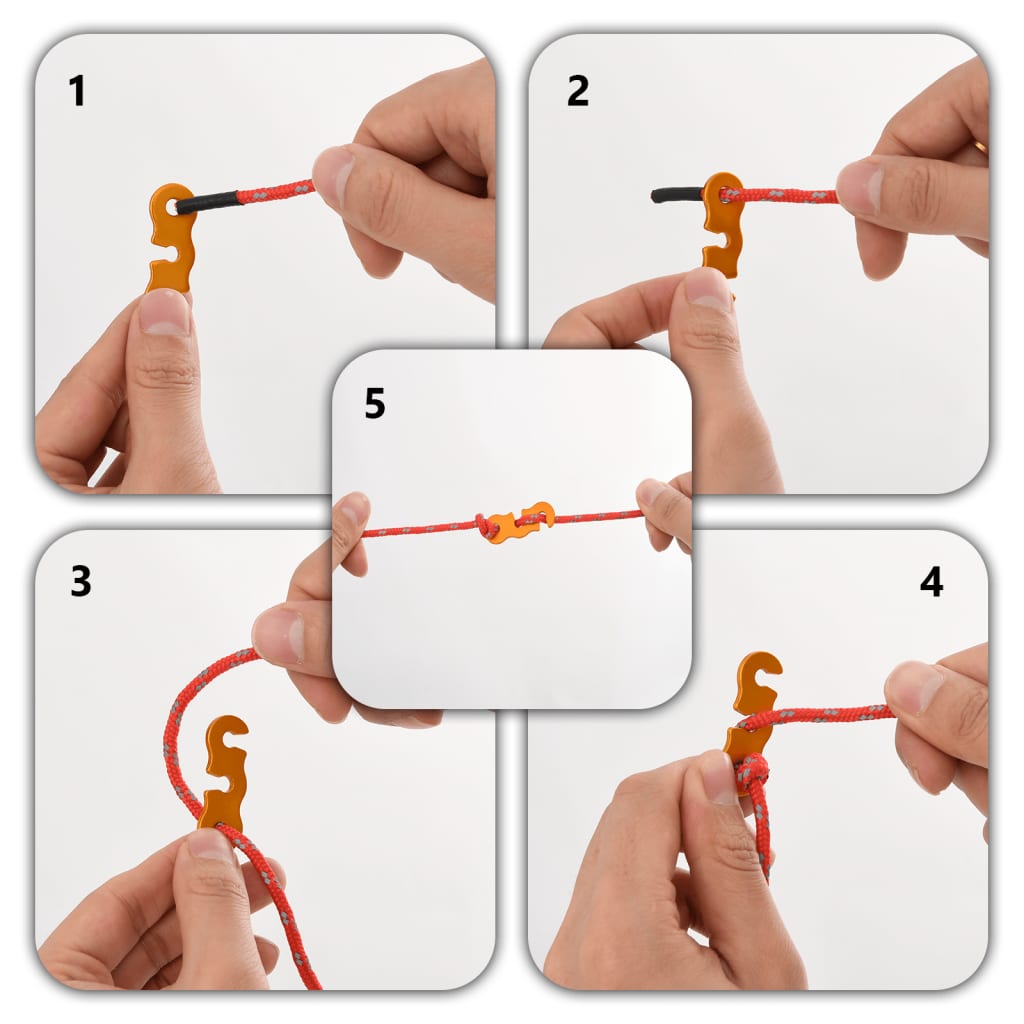 vidaXL Tent Guy Ropes with Spanners Reflective 8 pcs 4 m 4 mm 2