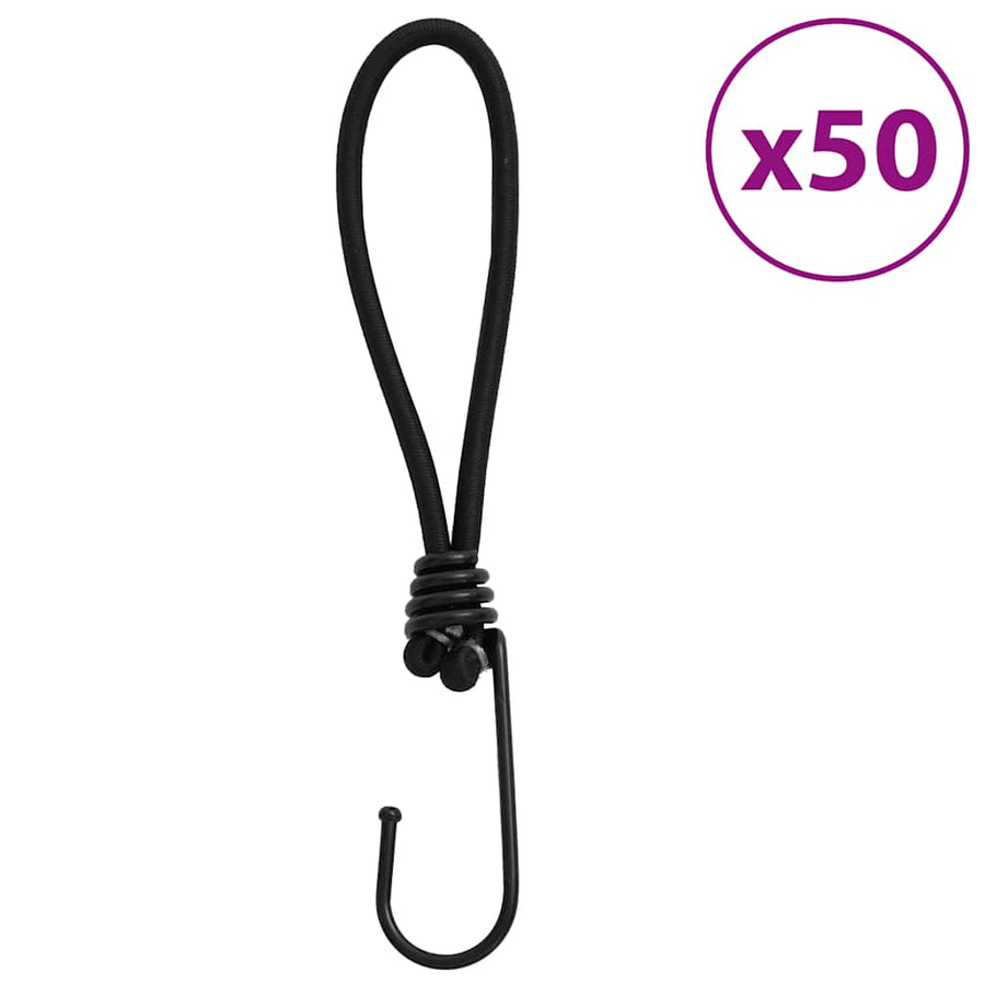 vidaXL Bungee Cord with Hooks 50 pcs 17 cm 1