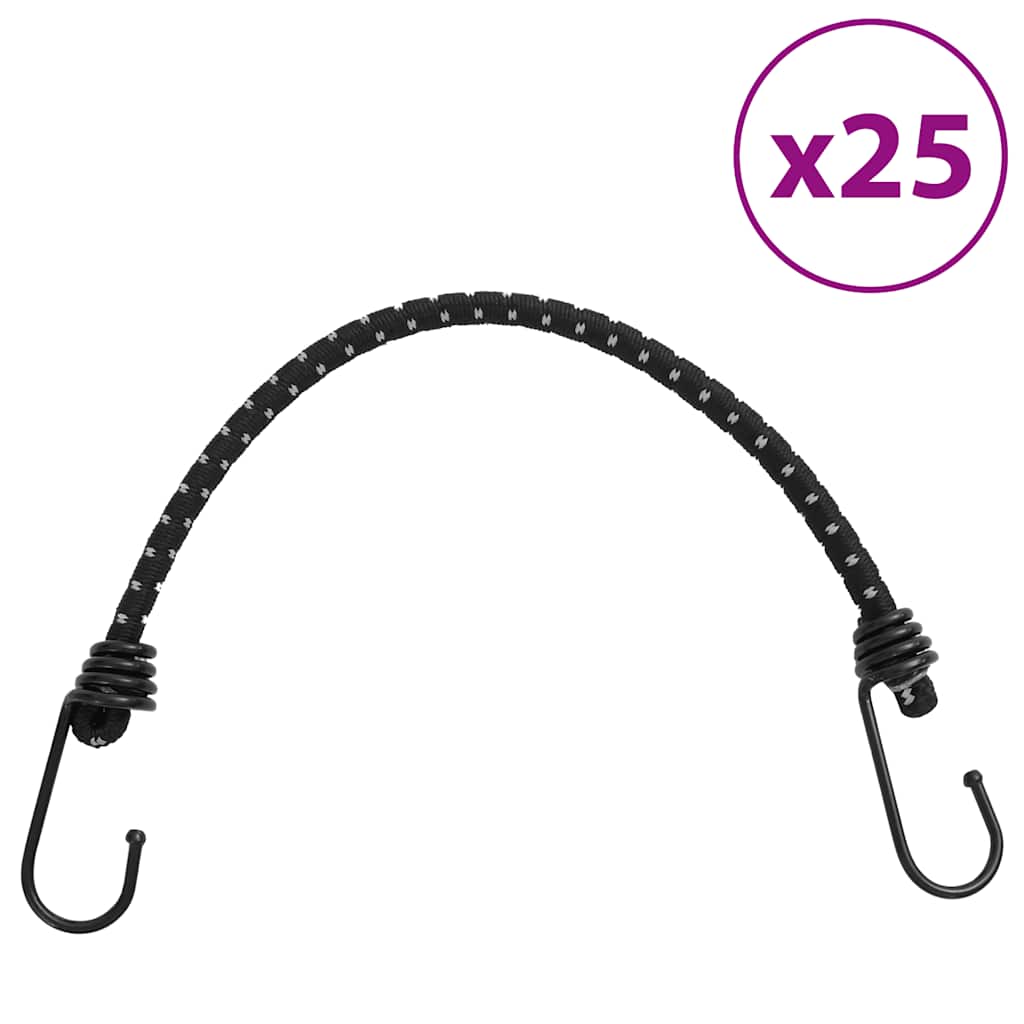 vidaXL Bungee Cords with Reflective Strips and Hooks 25 pcs 46 cm 1