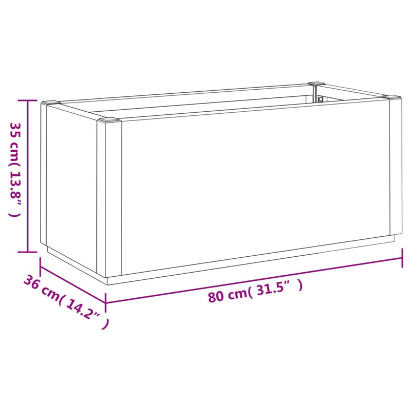 Garden Planter White 80x36x35 cm PP