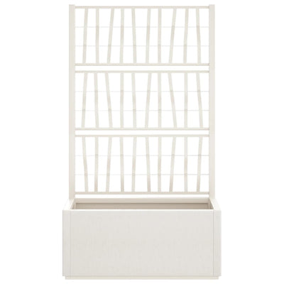 Garden Planter with Trellis White 80x36x140 cm PP