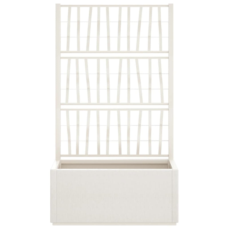 Garden Planter with Trellis White 80x36x140 cm PP