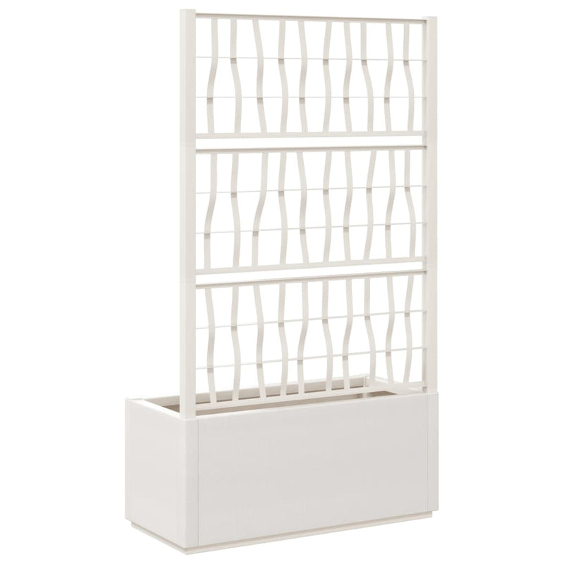 Garden Planter with Trellis White 80x36x140 cm PP