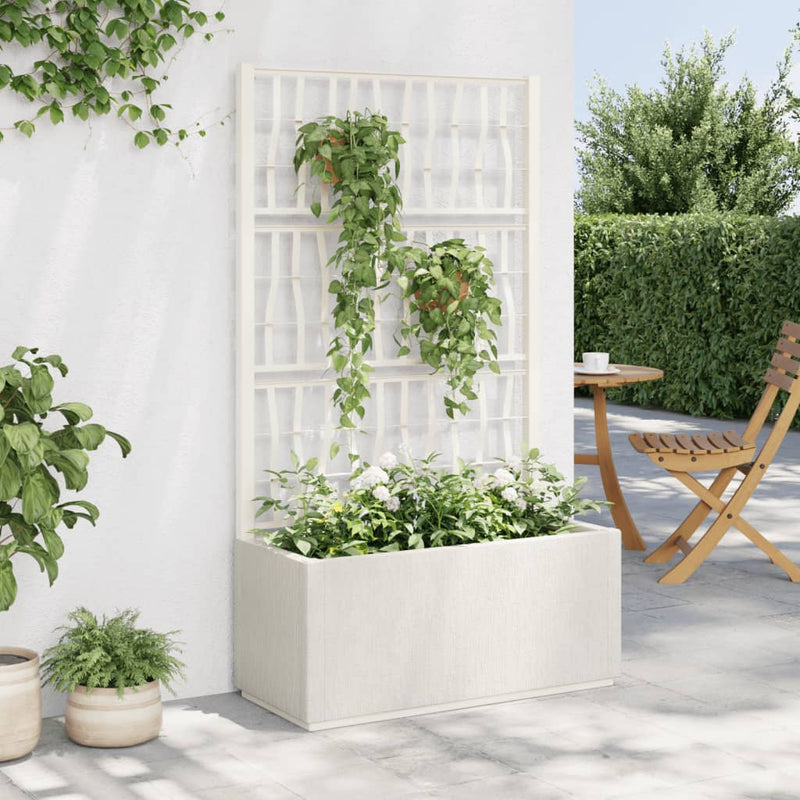 Garden Planter with Trellis White 80x36x140 cm PP