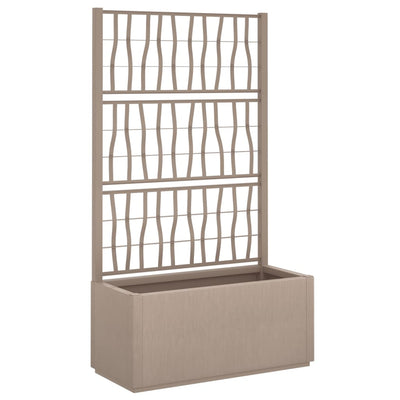 Garden Planter with Trellis Light Brown 80x36x140 cm PP