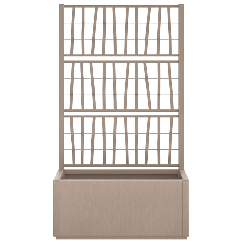 Garden Planter with Trellis Light Brown 80x36x140 cm PP