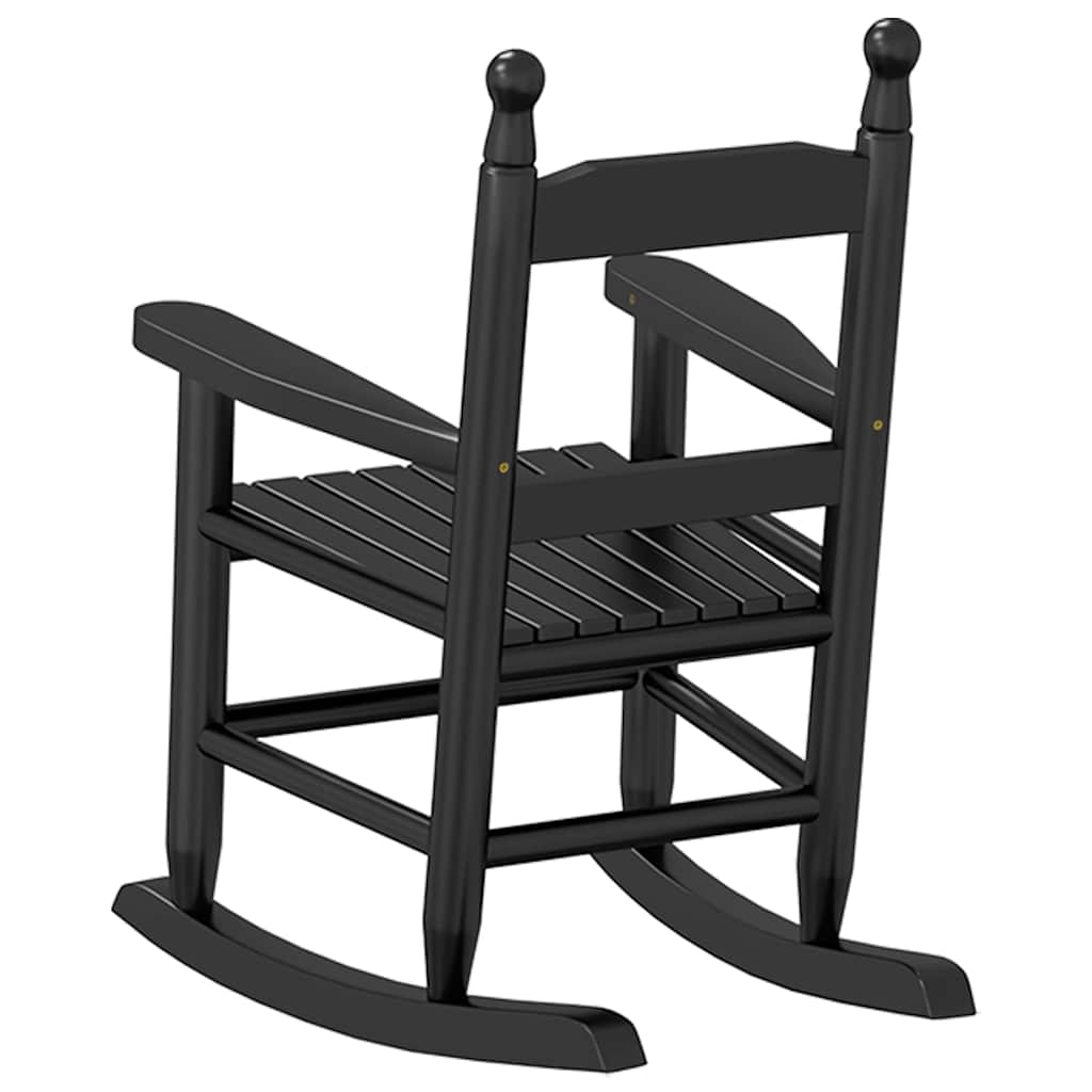 vidaXL Rocking Chair for Children Black Solid Wood Poplar 6