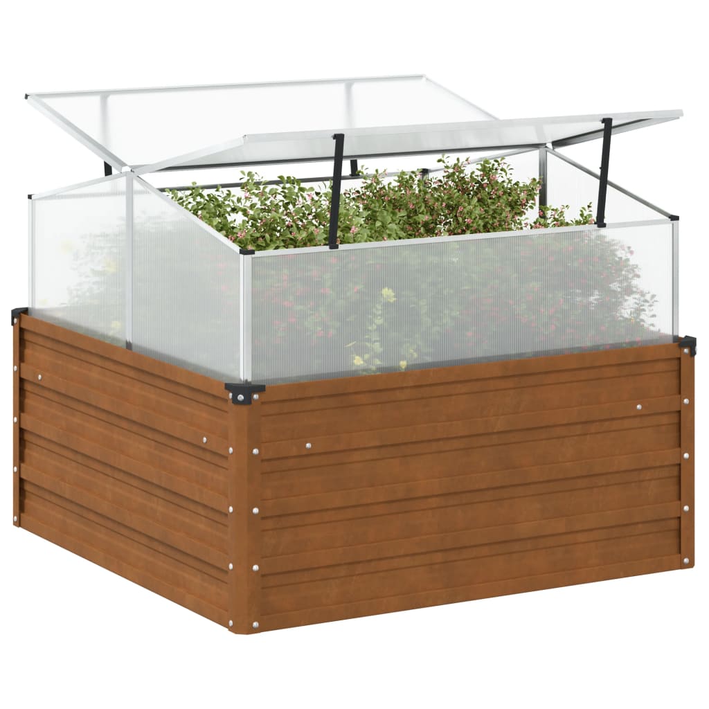 Greenhouse 100x100x85 cm Galvanised Steel Weathering steel