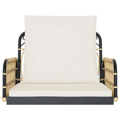 vidaXL Swing Chair with Cushions 63x58x39 cm Poly Rattan and Steel 4