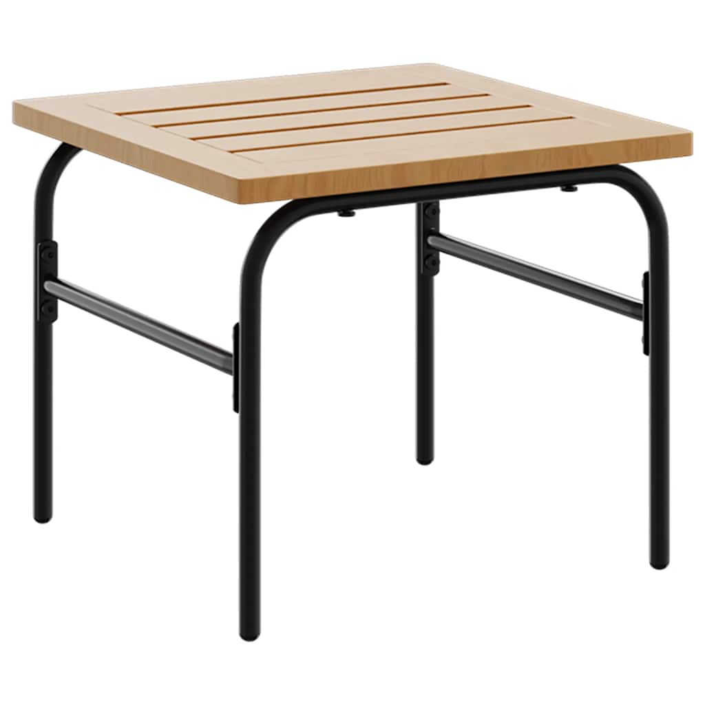 vidaXL Garden Nest of Coffee Tables 2 pcs Brown and Black Steel 4