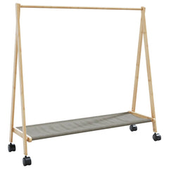 vidaXL Clothes Rack with Shelves and Wheels 106x34x106.5 cm Bamboo 1