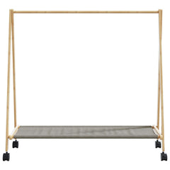 vidaXL Clothes Rack with Shelves and Wheels 106x34x106.5 cm Bamboo 4