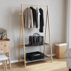 vidaXL Clothes Rack with Shelves 96x45.5x150.5 cm Bamboo 3