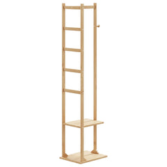 vidaXL Coat Stand with Hooks and Shelves 38,5x30x156 cm Bamboo 2