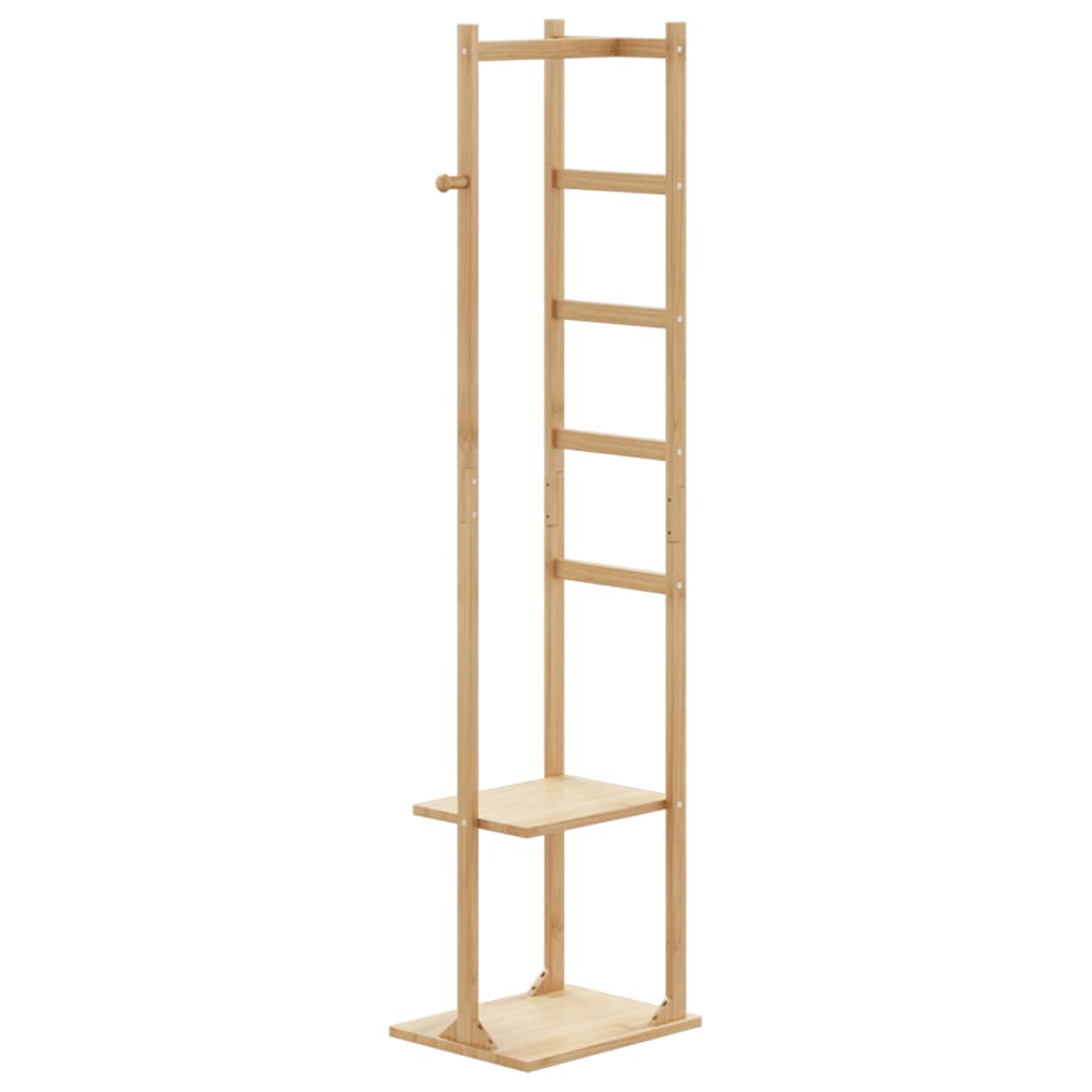 vidaXL Coat Stand with Hooks and Shelves 38,5x30x156 cm Bamboo 4