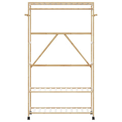 vidaXL Clothes Rack with Shelves and Wheels 110x40x180 cm Bamboo 3