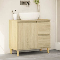 vidaXL Bathroom Cabinet Sonoma Oak 65x33x60 cm Engineered Wood 1