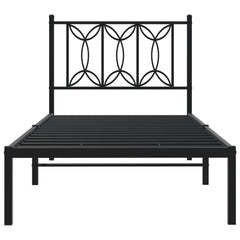 vidaXL Metal Bed Frame without Mattress with Headboard Black 80x200cm 4