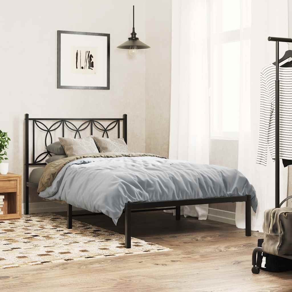vidaXL Metal Replace Headboard Black 107 cm 3