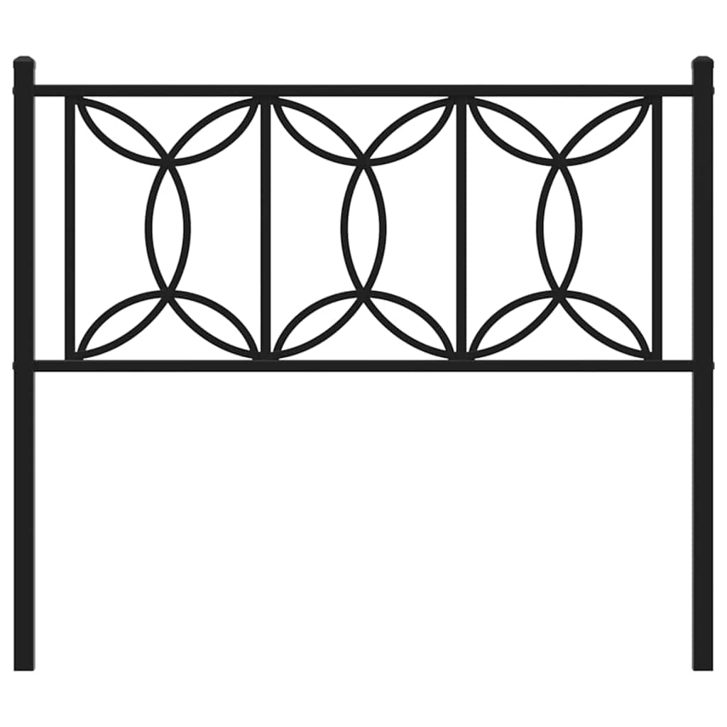 vidaXL Metal Replace Headboard Black 107 cm 4